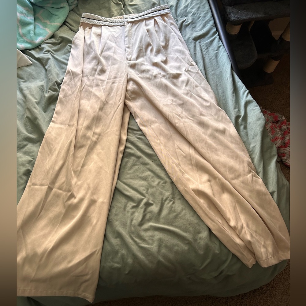 Beige Wide Legged Pants